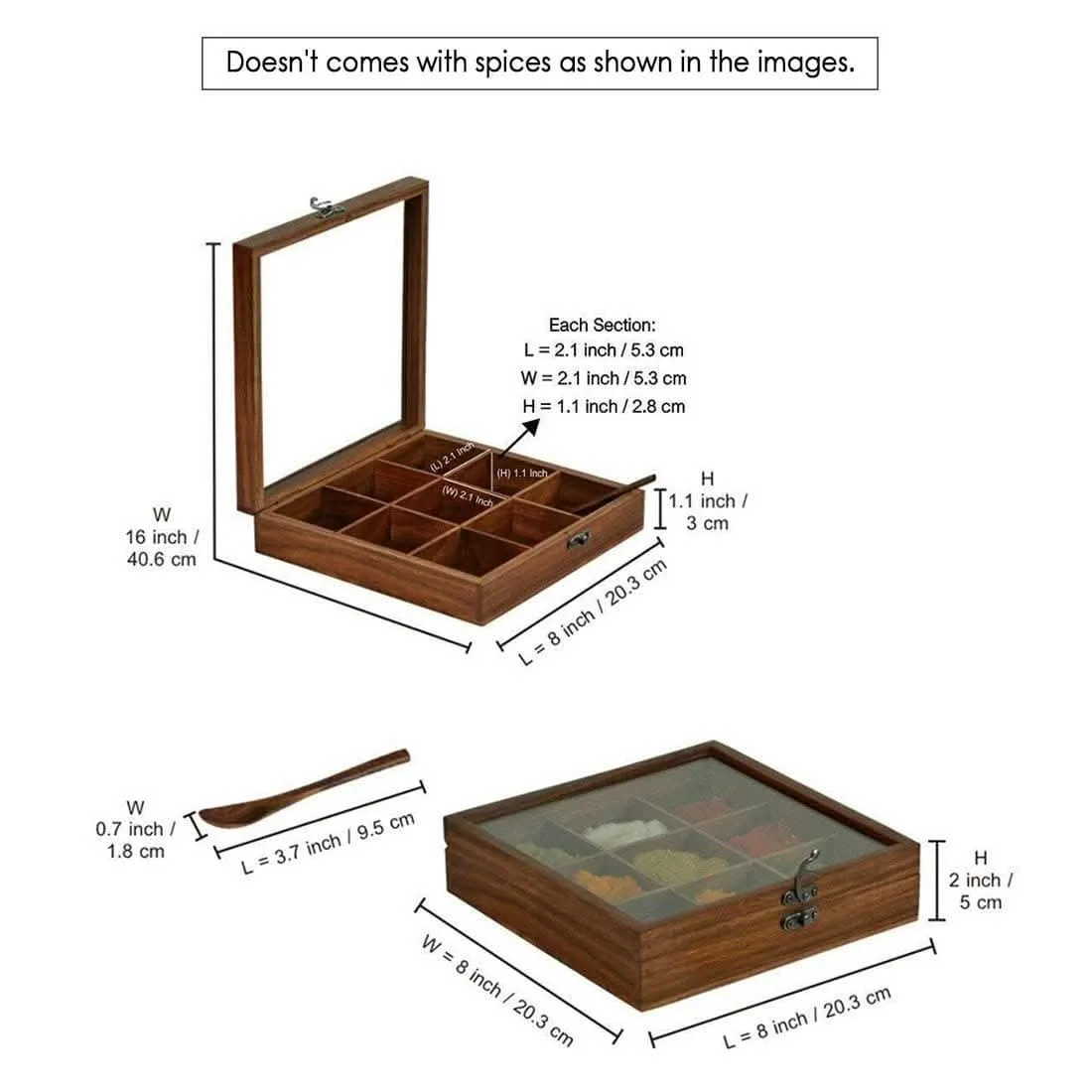 12-Piece Wooden Spice Box