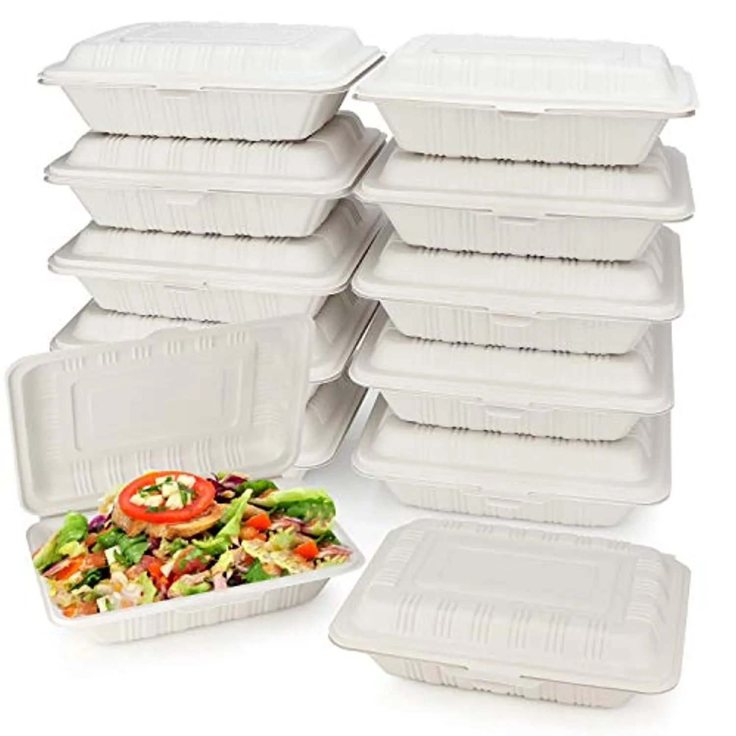 125 Count Eco Friendly Take Out Food Containers 7 x 5 Inches