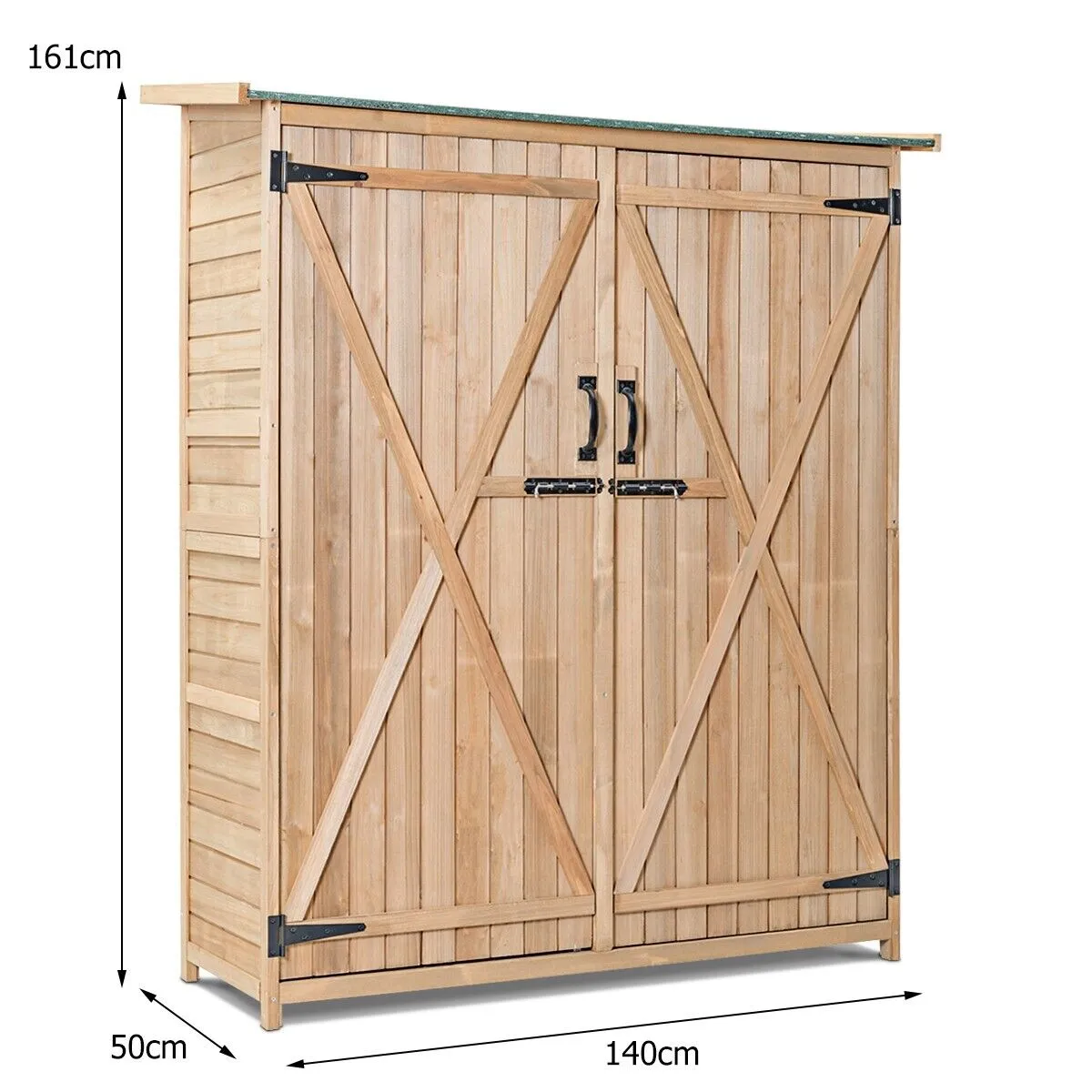 2-Door Waterproof Lockable Outdoor Storage Shed