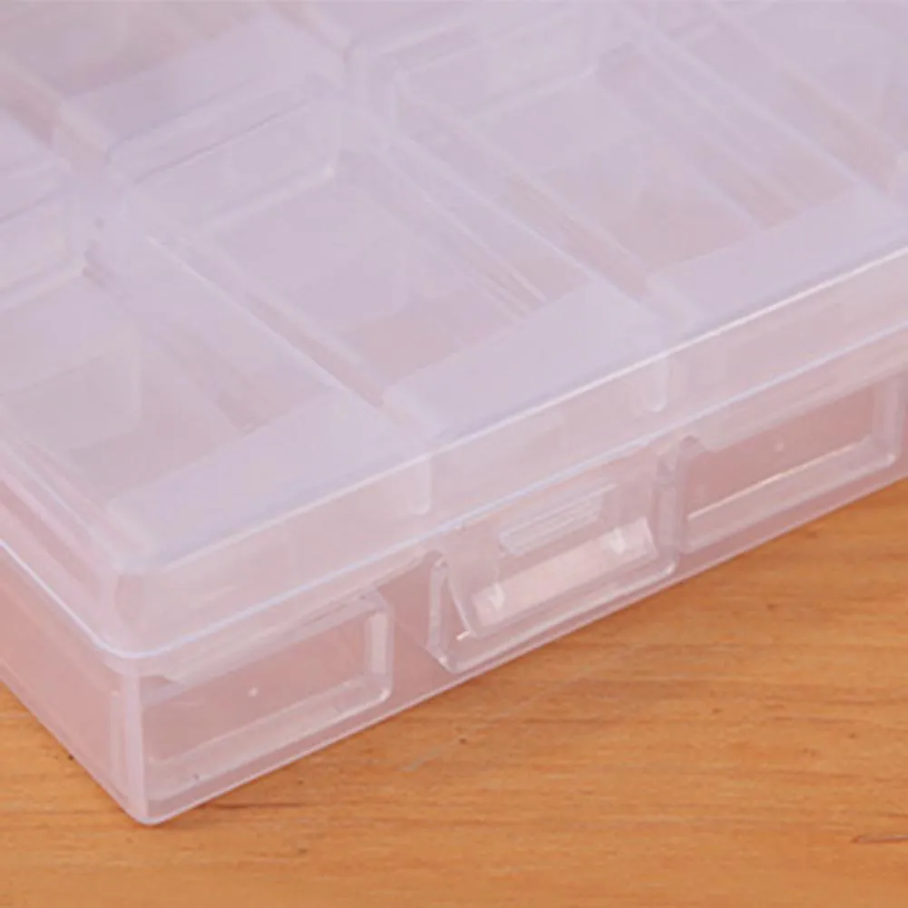 24 Grids Divided Diamond Painting Storage Box Plastic Rhinestone Organizer