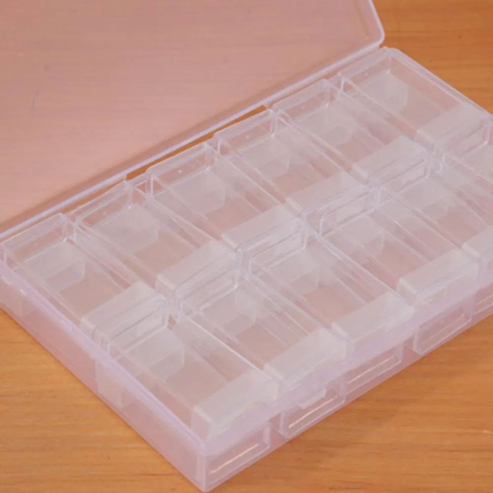 24 Grids Divided Diamond Painting Storage Box Plastic Rhinestone Organizer