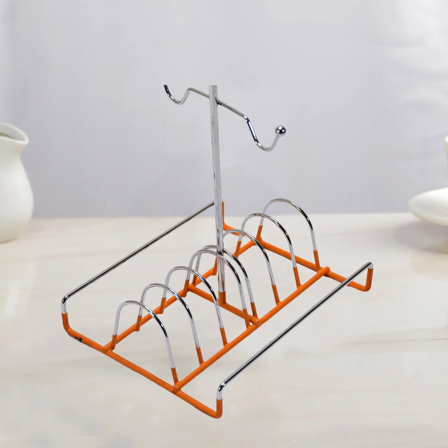 5127 Space Saving Wrought Iron Cup and Plate Holder