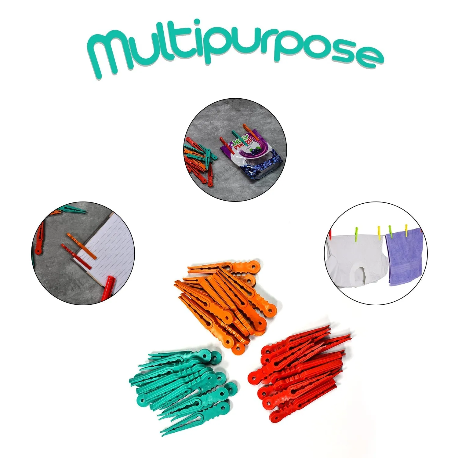 6297 36Pcs MULTIPURPOSE PLASTIC CLOTH HANGING PEGS / CLIPS - 36 PCS