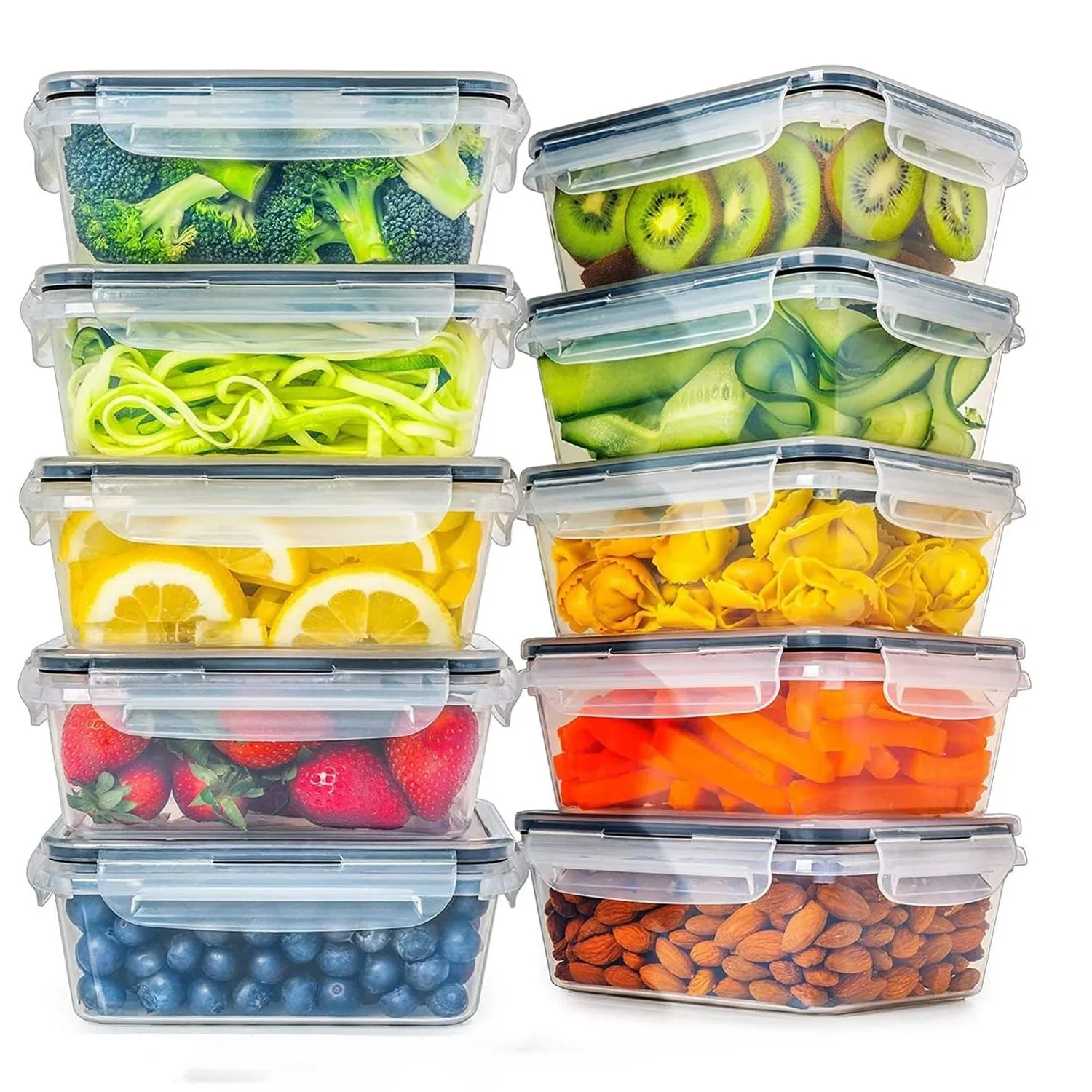 Airtight Temperature Resistant Food Storage Containers, 10 Pack