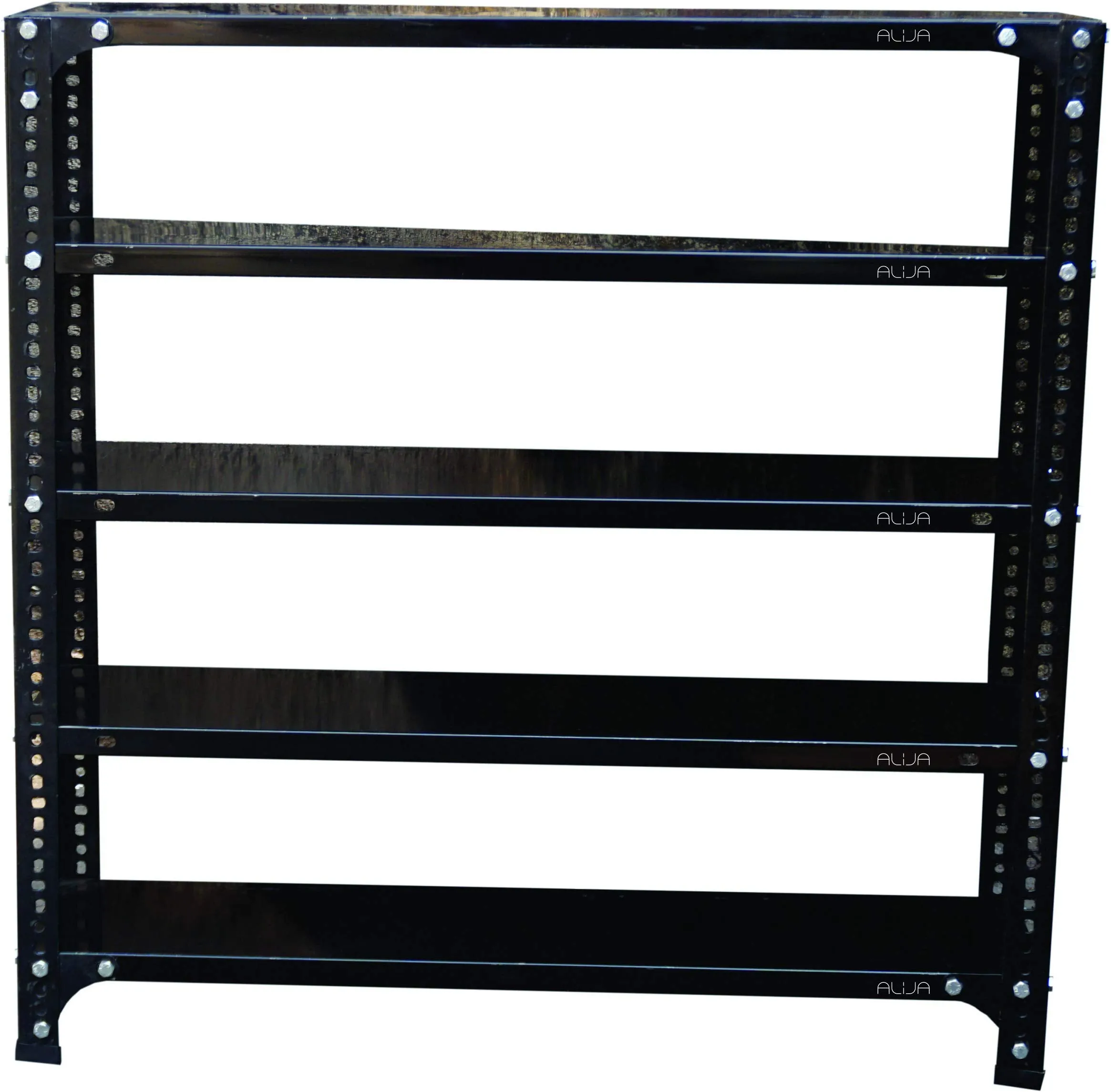 Alija Slotted Angle slim Shoe Rack (36 x 35 x 9 Inch) with 5 Shelves unit (24 Gauge) (Black), Metal