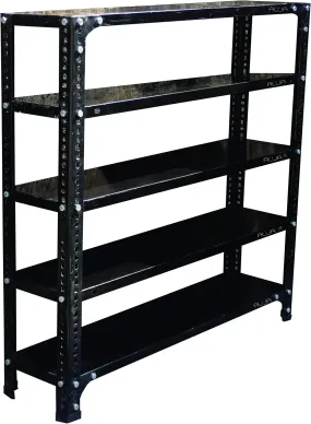 Alija Slotted Angle slim Shoe Rack (36 x 35 x 9 Inch) with 5 Shelves unit (24 Gauge) (Black), Metal