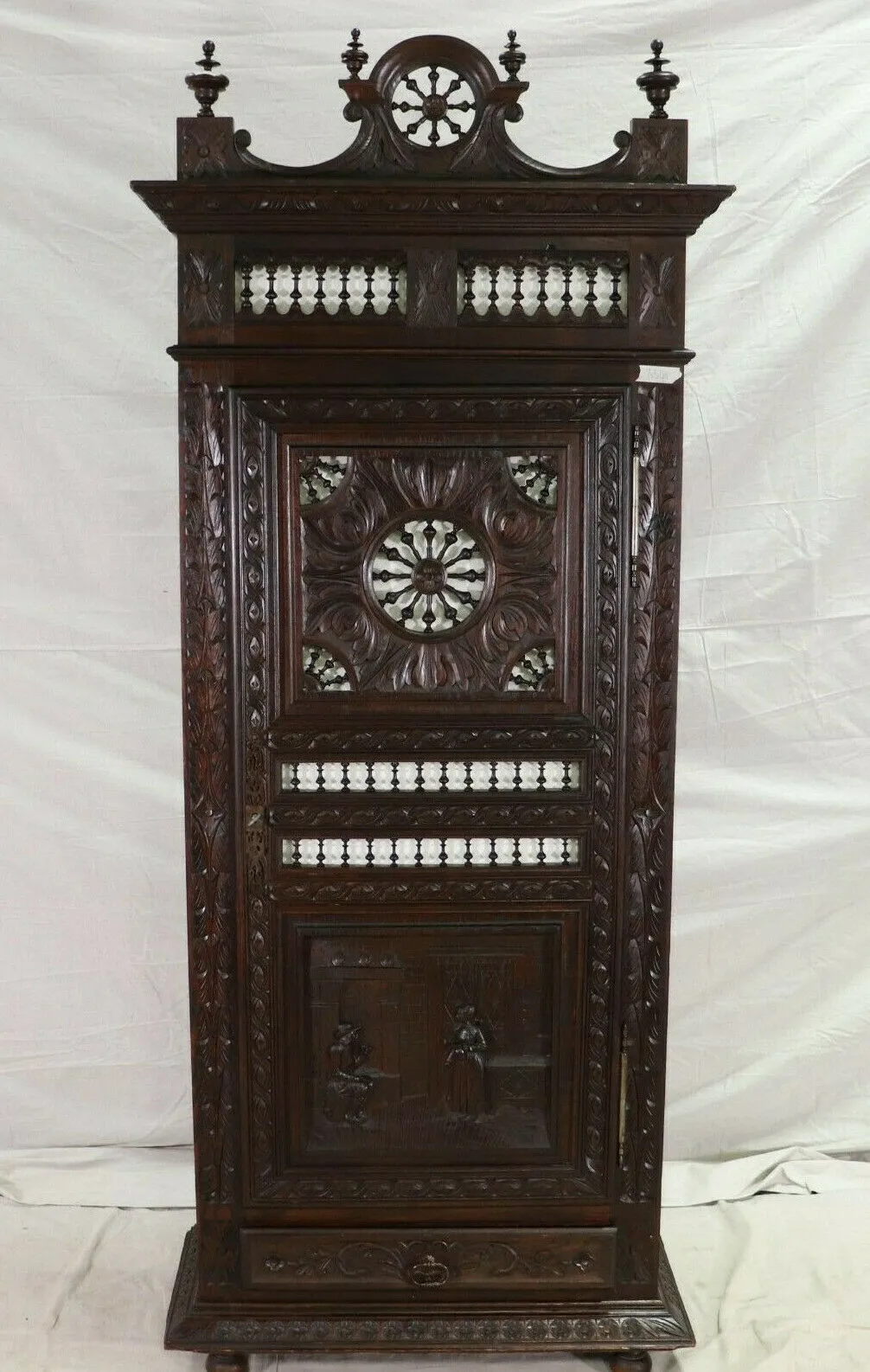 Antique Armoire Wardrobe, French Breton, Single Door Robe Armoire, Coat Closet!!