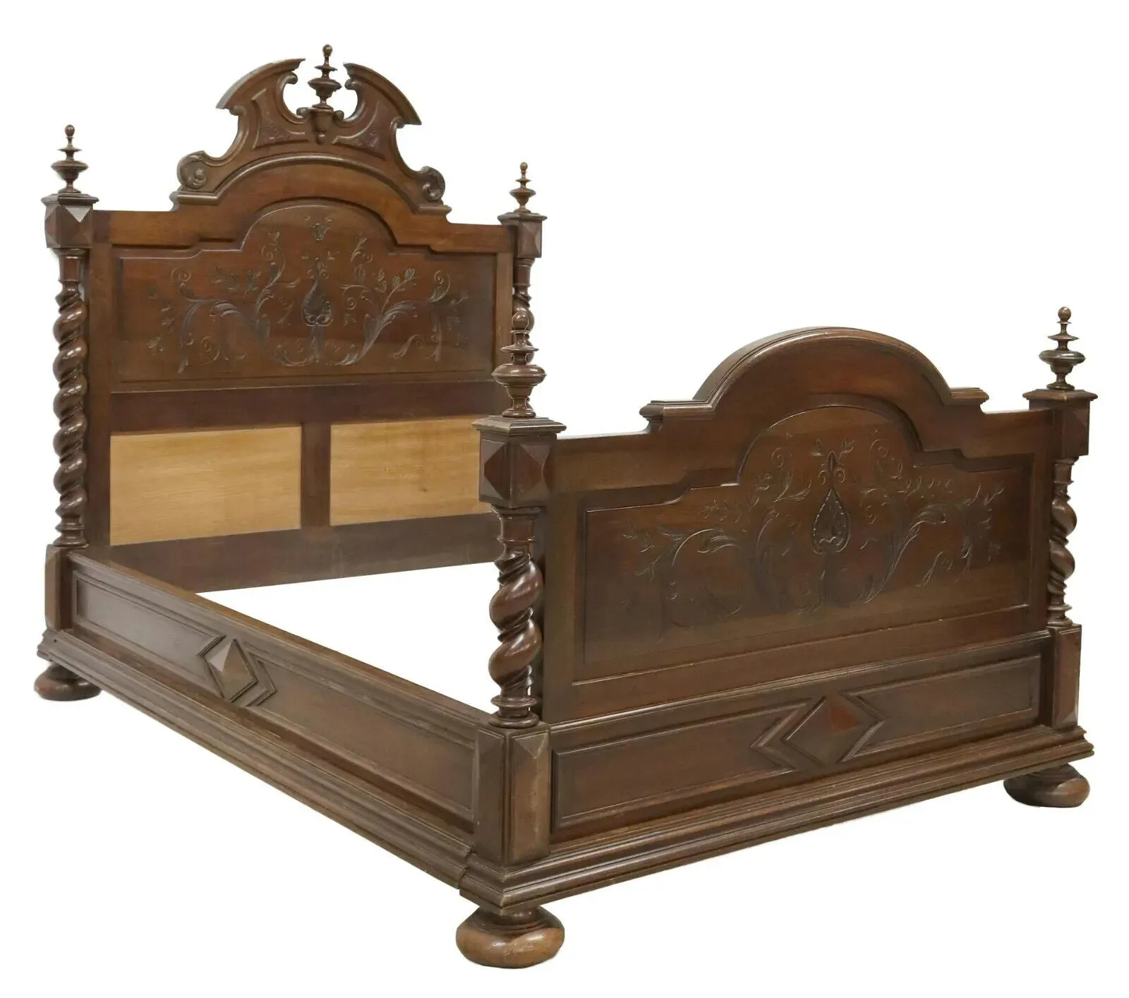 Antique Bedroom Set, Louis XIII Style, Set of 3, Bed, Stand, Dresser, 1800s!