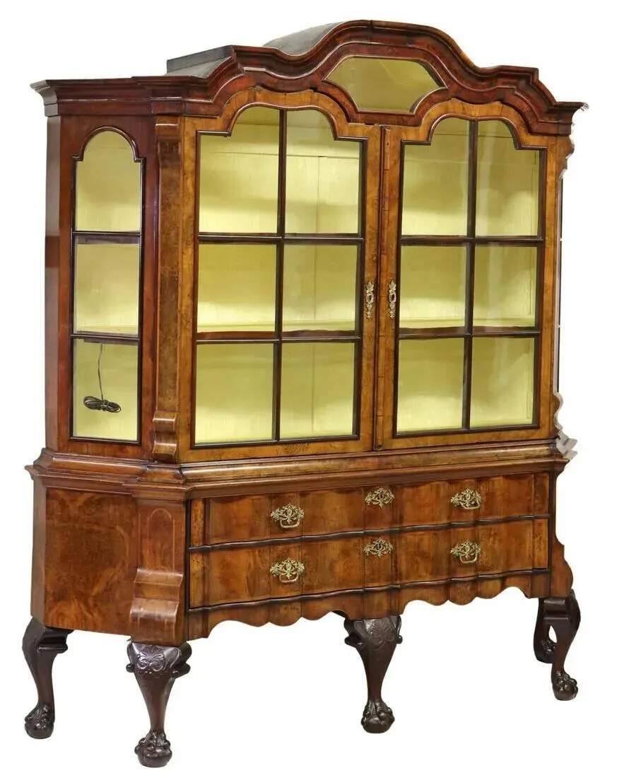 Antique Cabinet, Dutch, Walnut, Display, Glass Doors, 18th / 19th C, 1700s!!