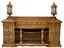 Antique Sideboard, Italian Paint Decorated, Carved Wood, with Lanterns, 1800s!!