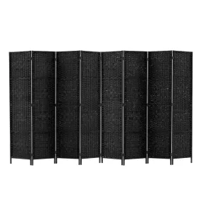 Artiss 8 Panel Room Divider Screen Privacy Timber Foldable Dividers Stand Black