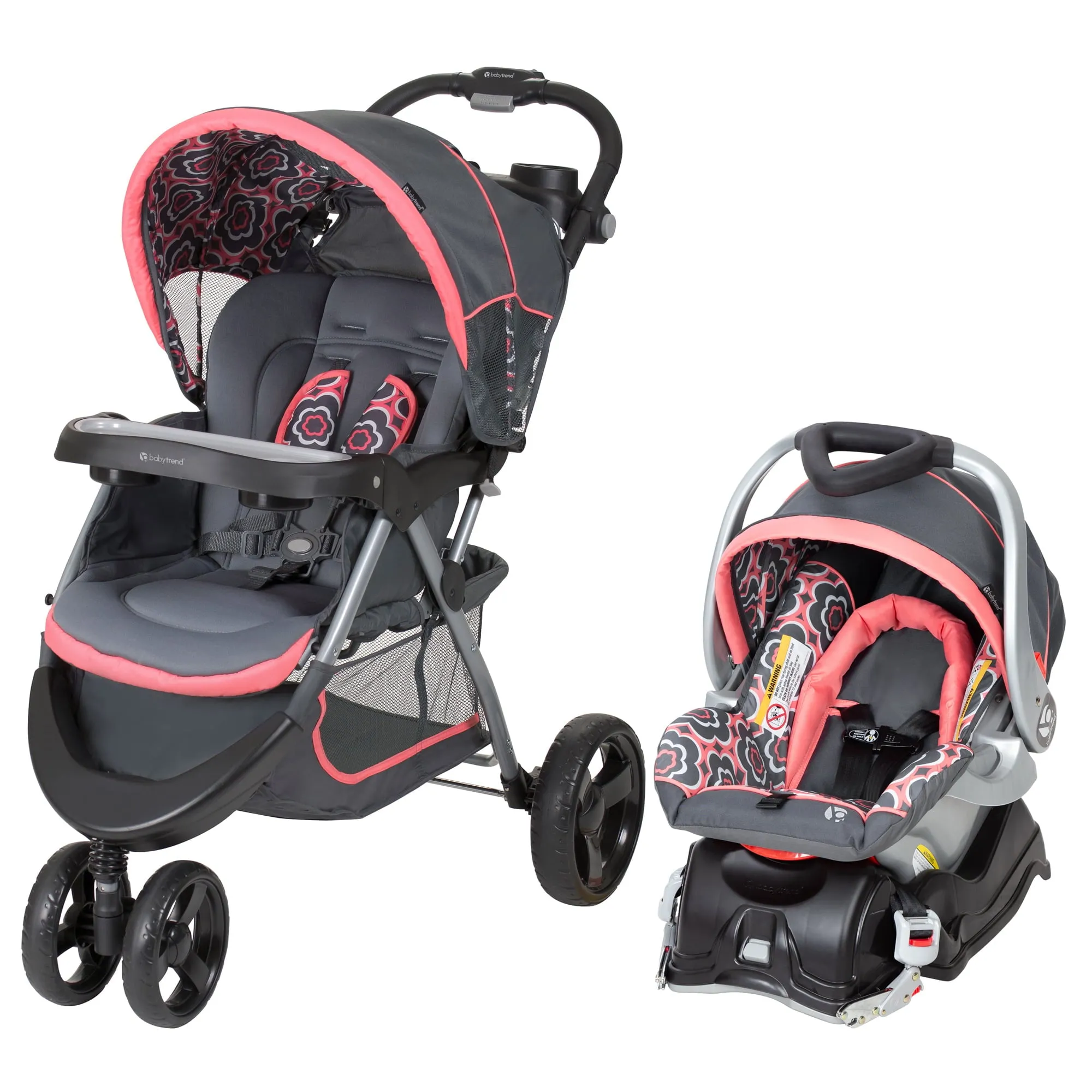 Baby Travel System Stroller, Coral Floral