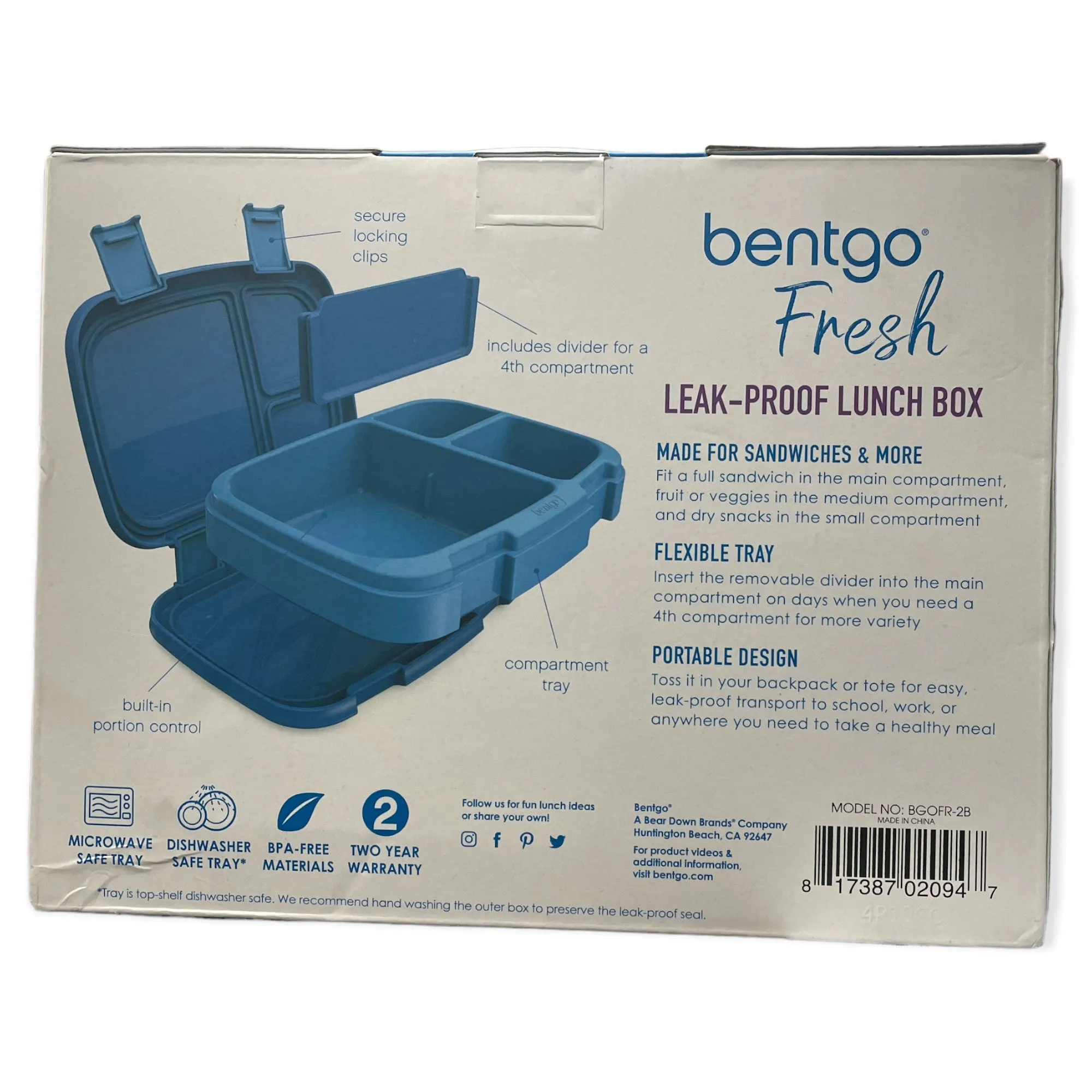 Bentgo Fresh Leak-proof Lunch Box, Blue