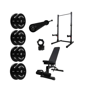 Better Body Power Bundle with Squat Rack | 10-45lbs Bumper Plates