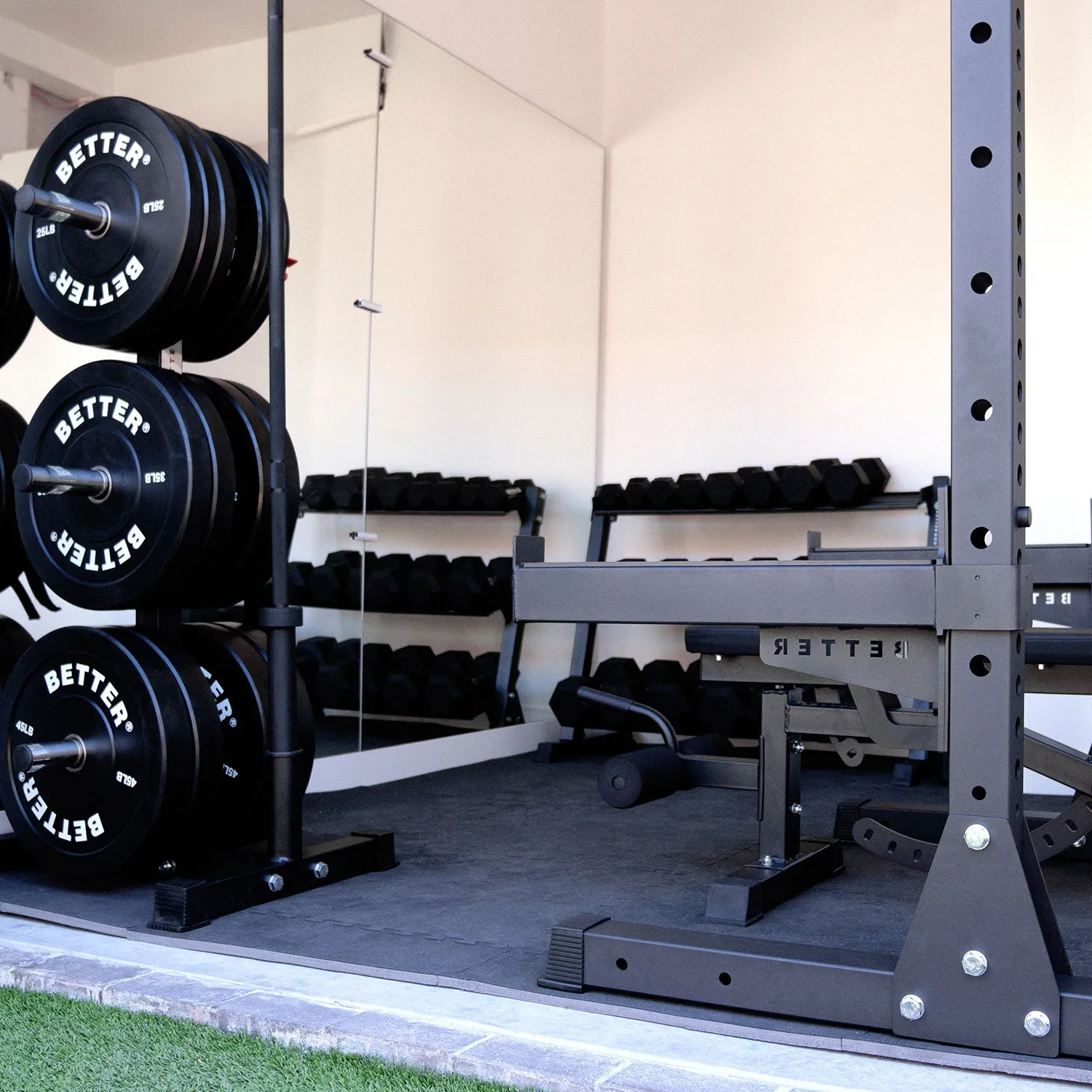 Better Body Power Bundle with Squat Rack | 10-45lbs Bumper Plates