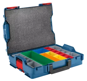 BOSCH 4-1/2" X 14" X 17-1/2" Stackable L-Boxx Accessory Storage Case w/ 13 Accessory Inserts