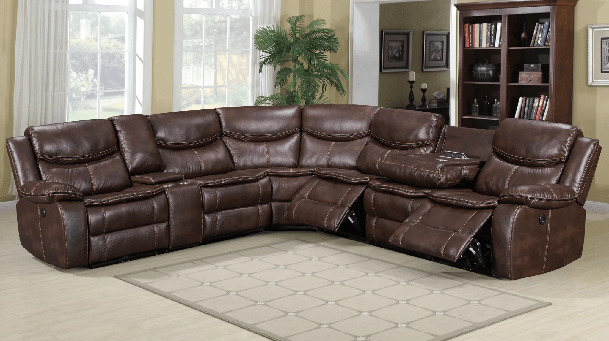 Bradley Air Leather Corner Recliner Sofa