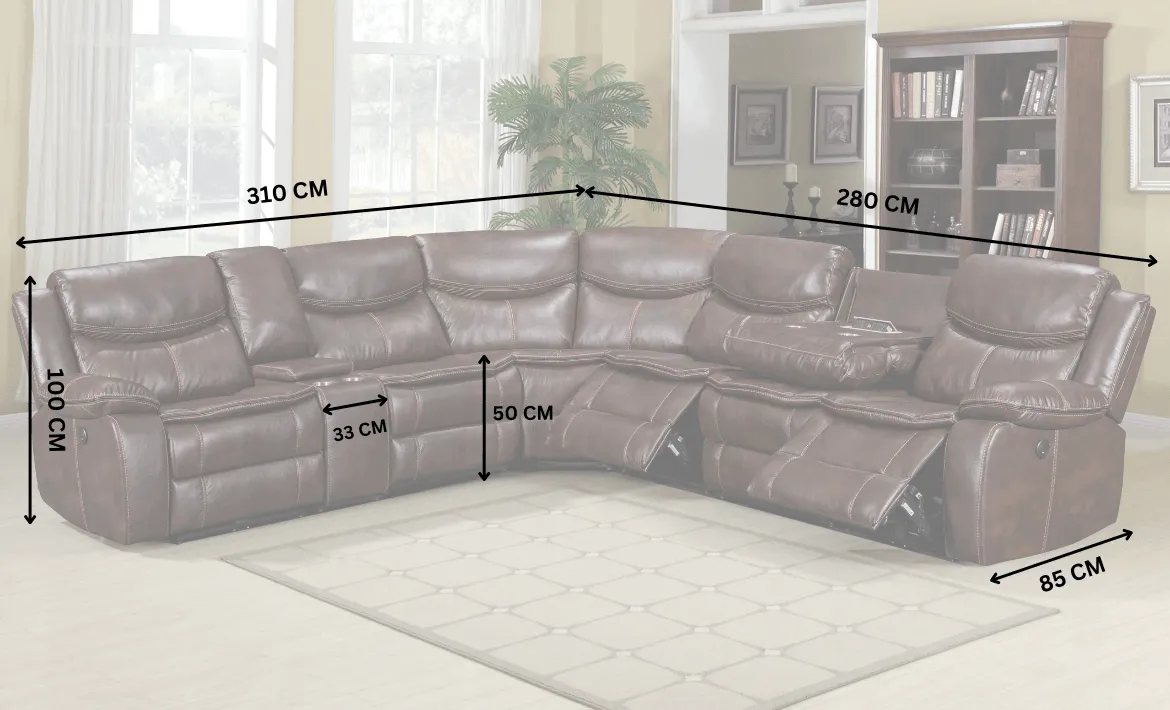 Bradley Air Leather Corner Recliner Sofa