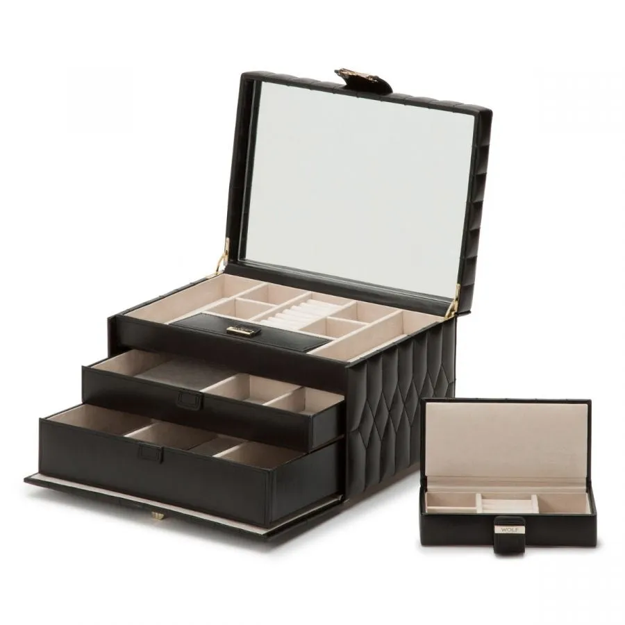 Caroline Medium Jewelry Box (Black)