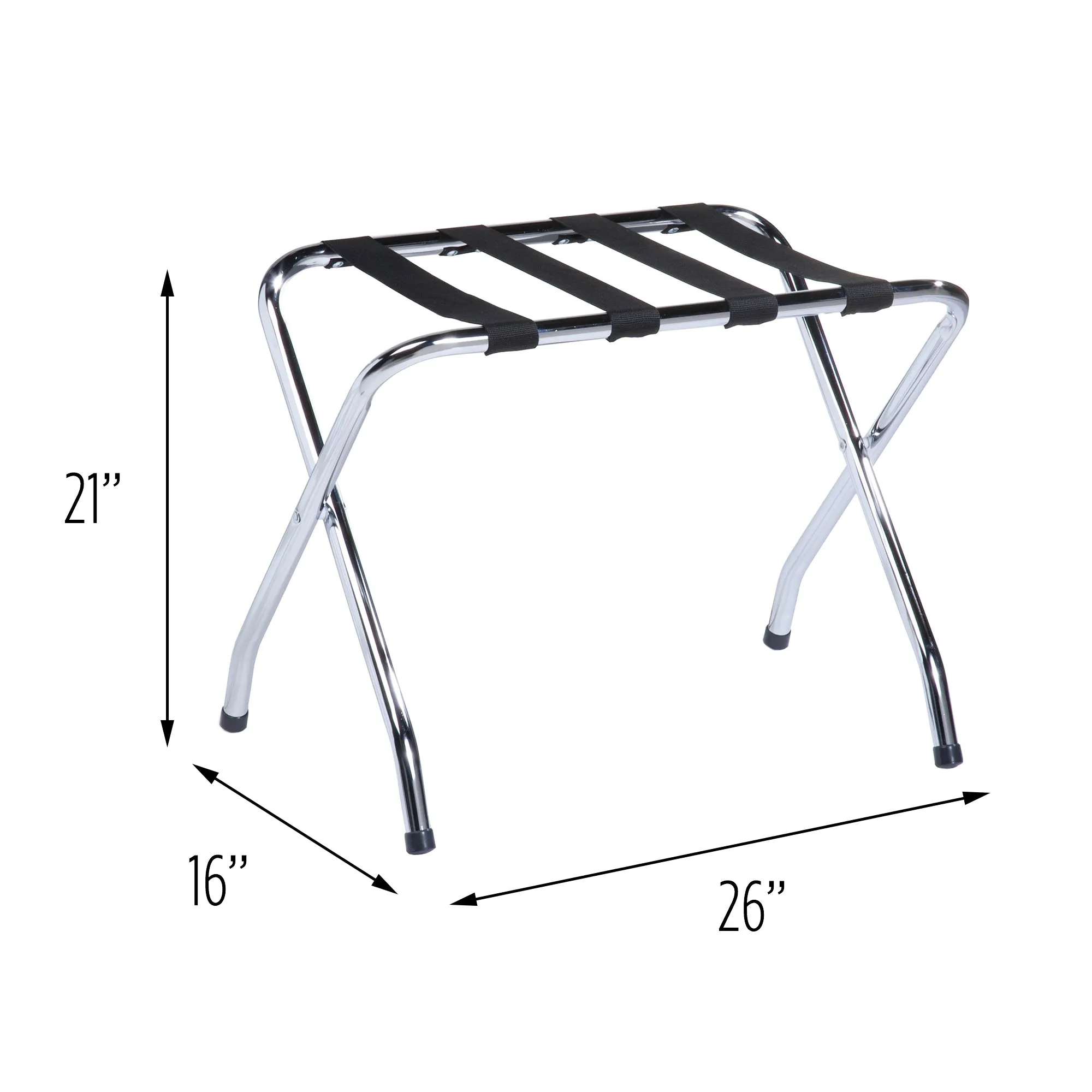 Chrome/Black Folding Luggage Rack