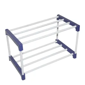 Confiado metal shoe rack 2 layer Blue & white