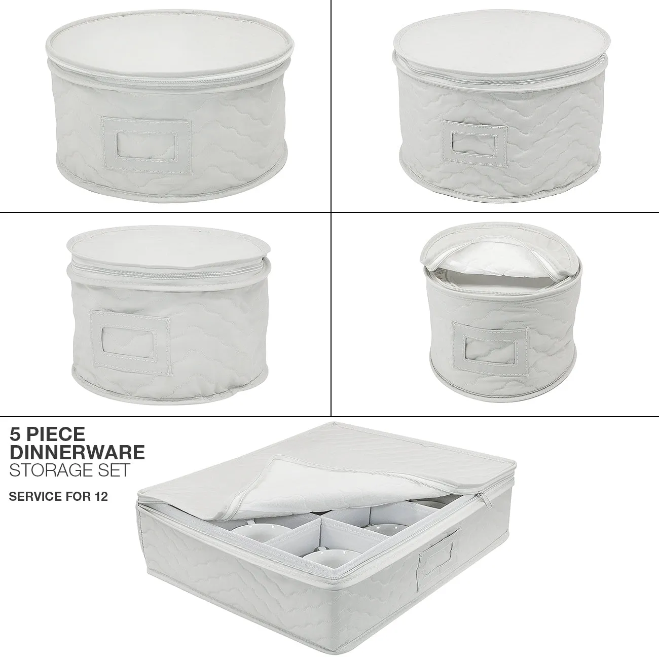 Dinnerware Storage Set Serves 12 (5 Pack)