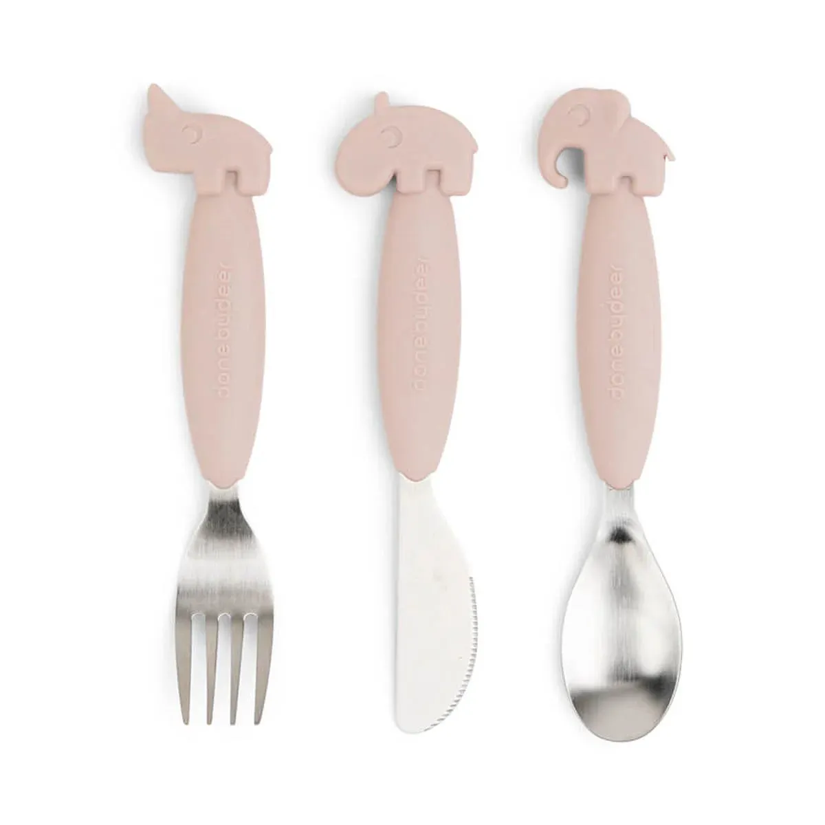 Done By Deer Easy Grip Cutlery Set - Powder