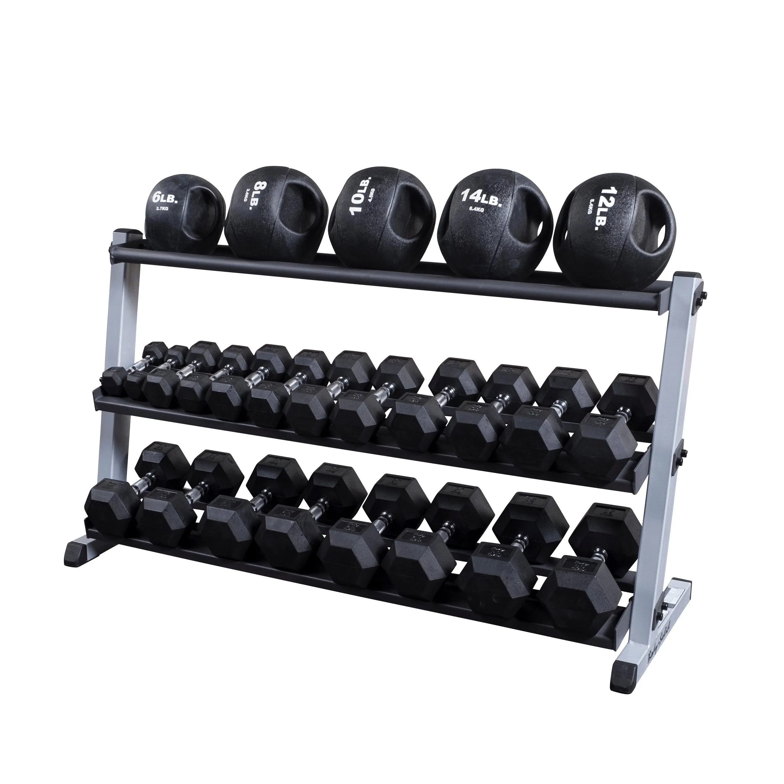 Dumbbell Rack GDR60B (Optional Kettlebell & Med Ball Shelves)