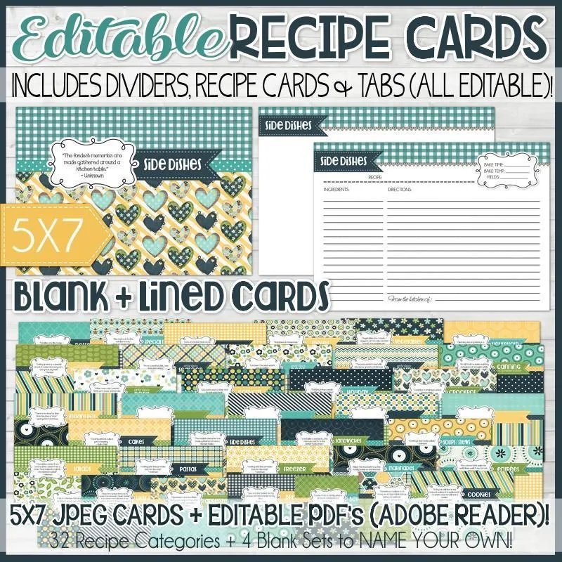 EDITABLE Recipe Collection {NAVY EDITION} Discounted Bundle