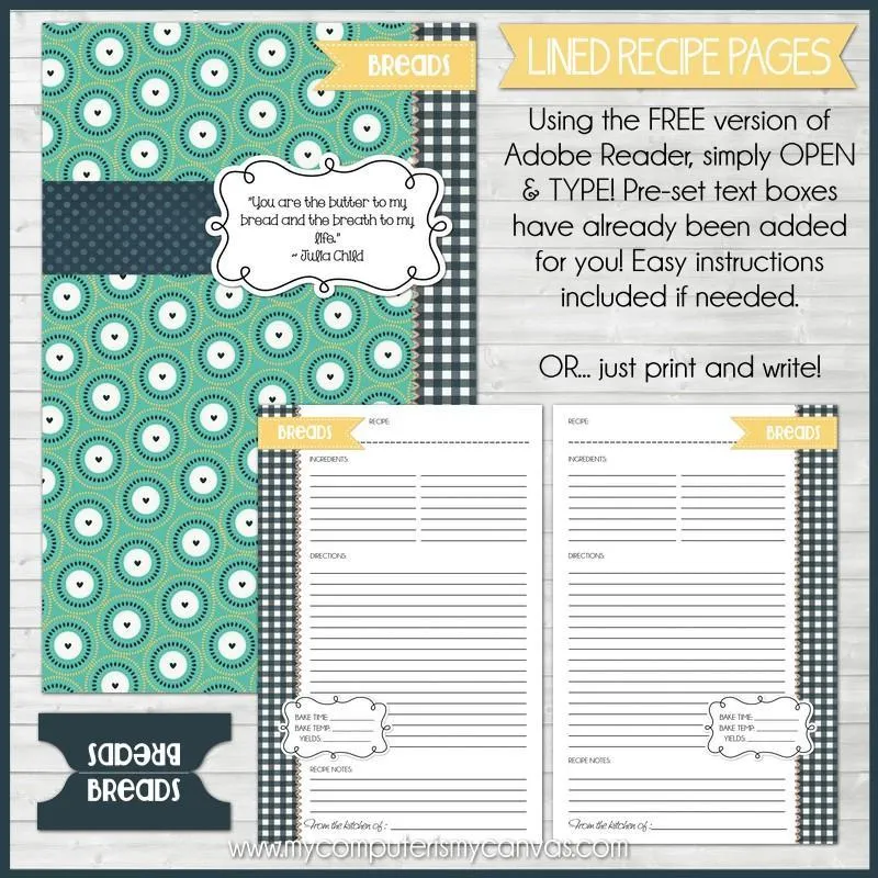 EDITABLE Recipe Collection {NAVY EDITION} Discounted Bundle