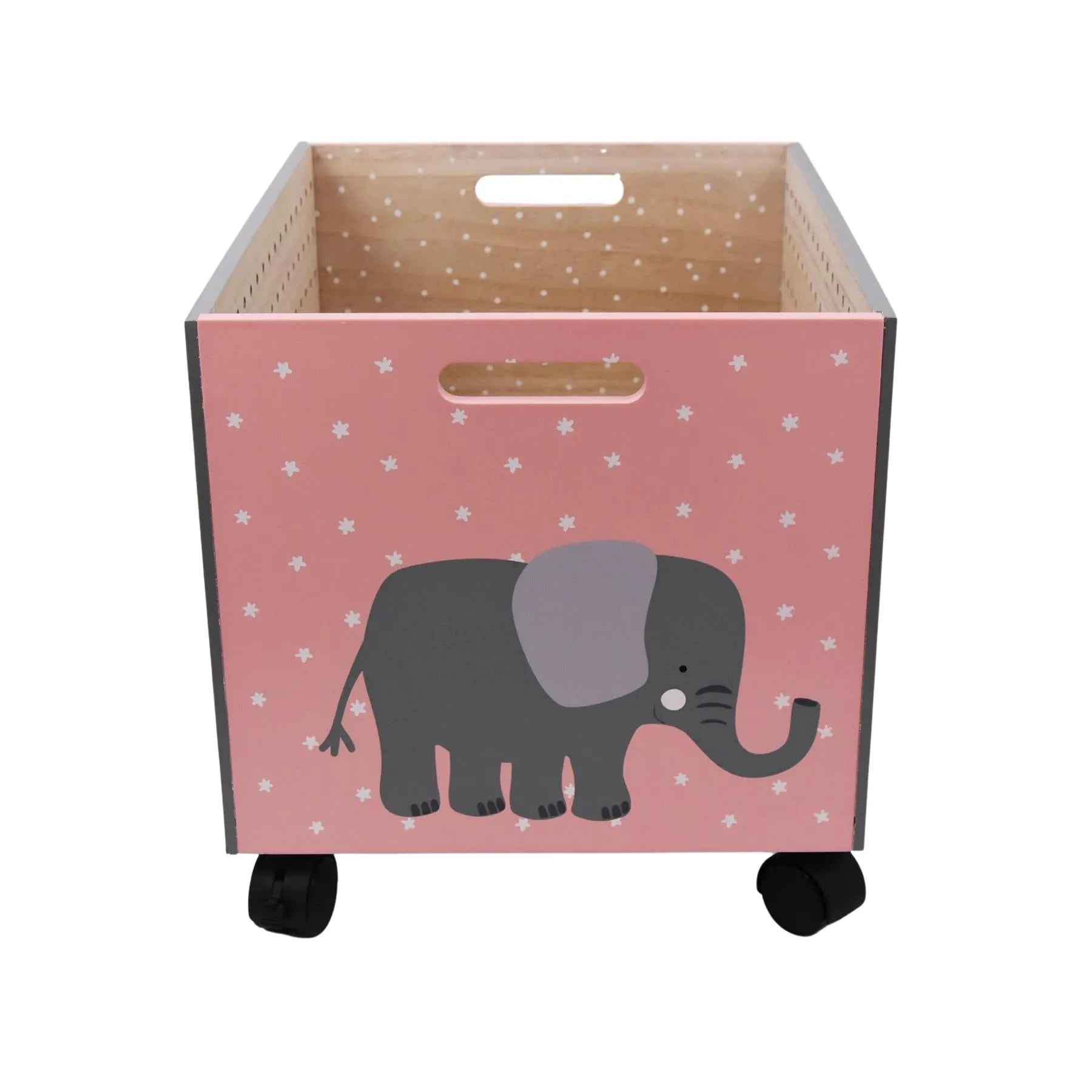 Elephant Design Kids Wooden Storage Chest On Wheels