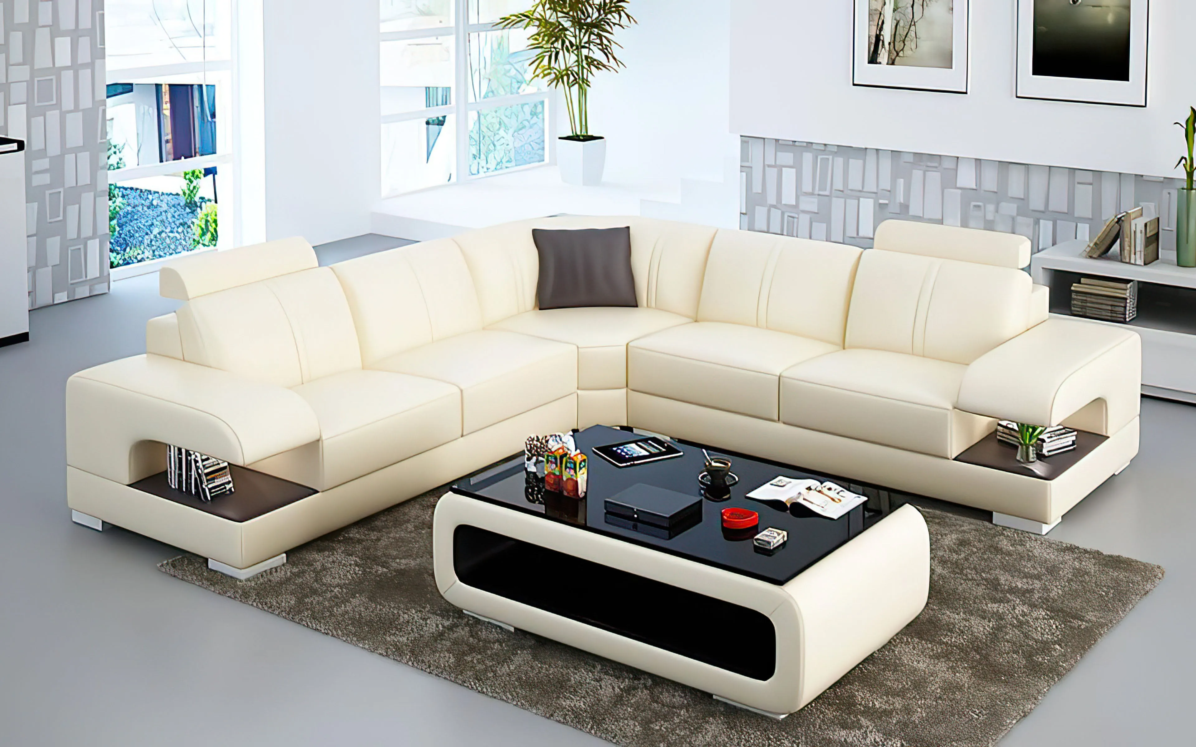 Elza Modern Leather Sectional