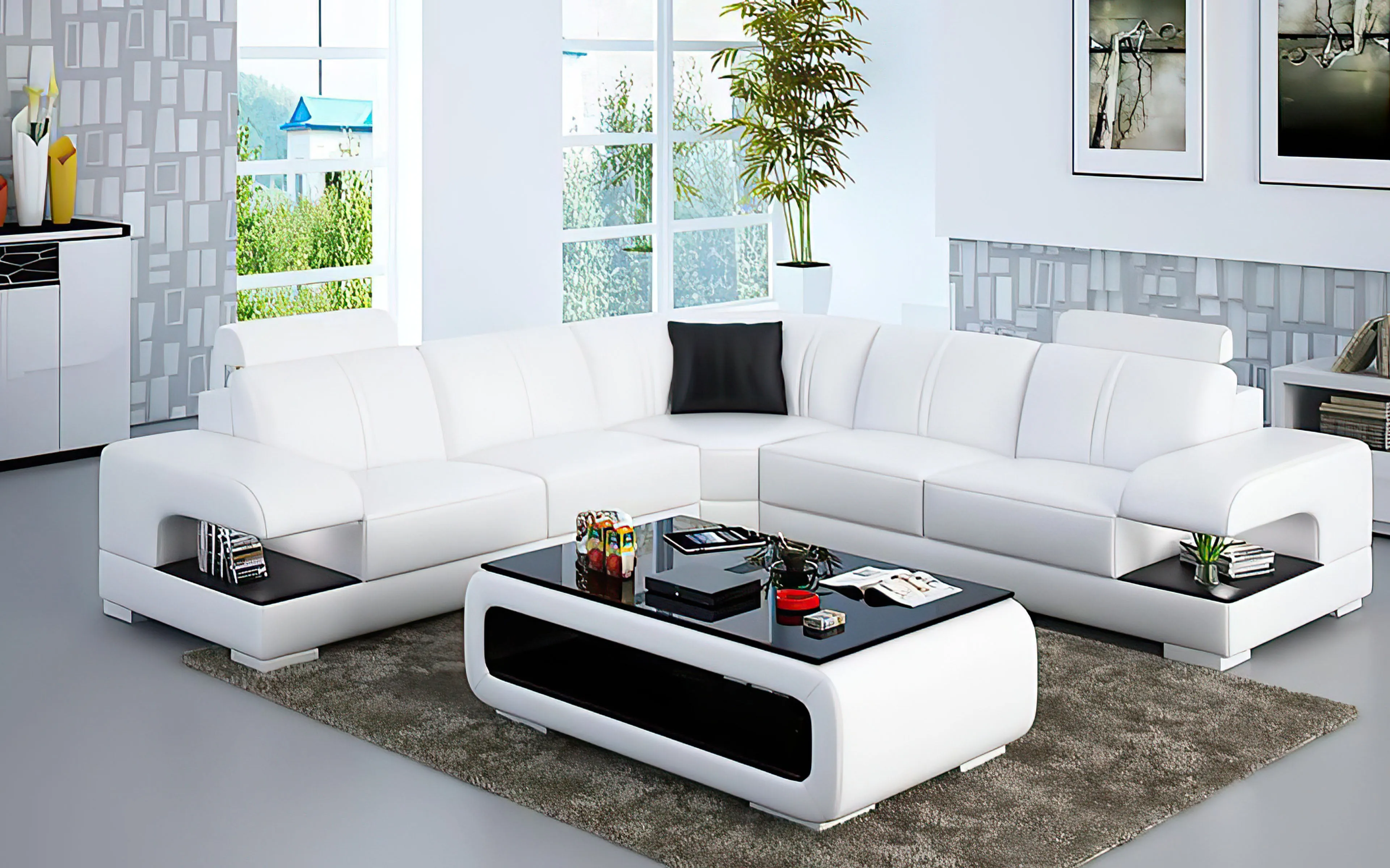 Elza Modern Leather Sectional