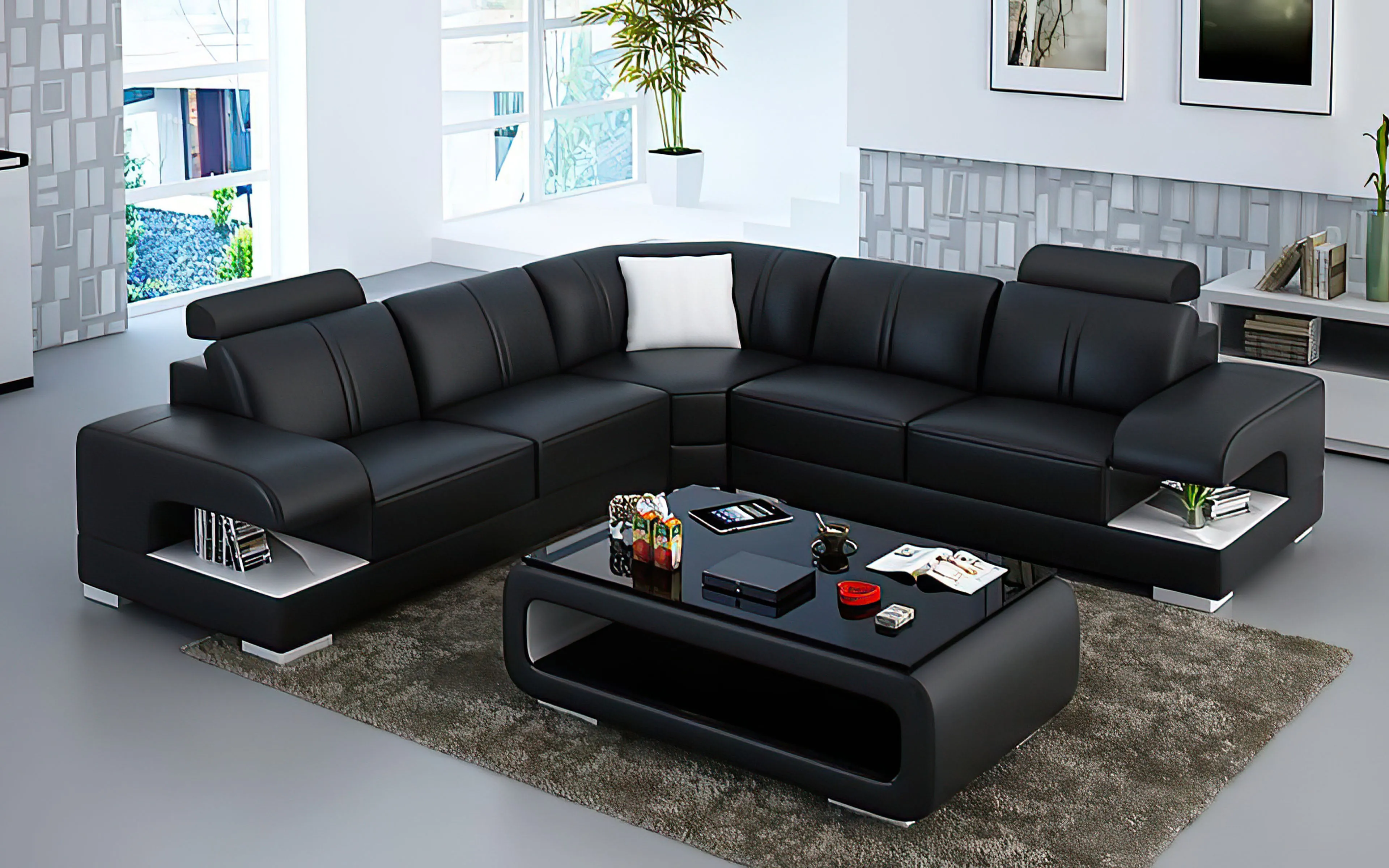 Elza Modern Leather Sectional