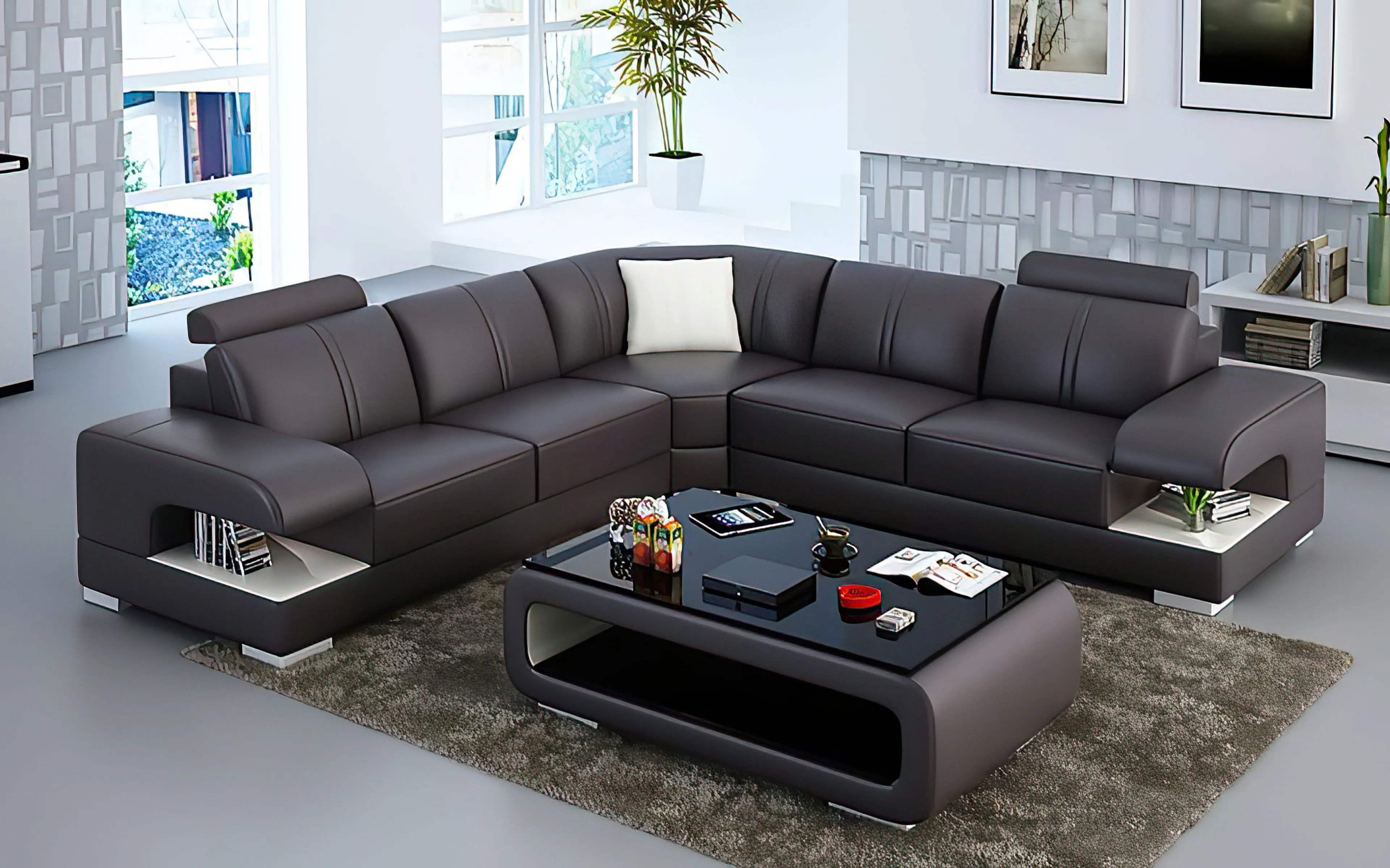 Elza Modern Leather Sectional