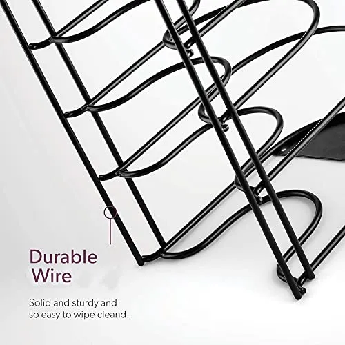 Ereteken ART Cast Iron Pot Pan Tawa Stand Kitchen Rack for Storage Skillets, Griddles and Shallow Pots (Black, 43x21x6.1 cm), Tiered Shelf