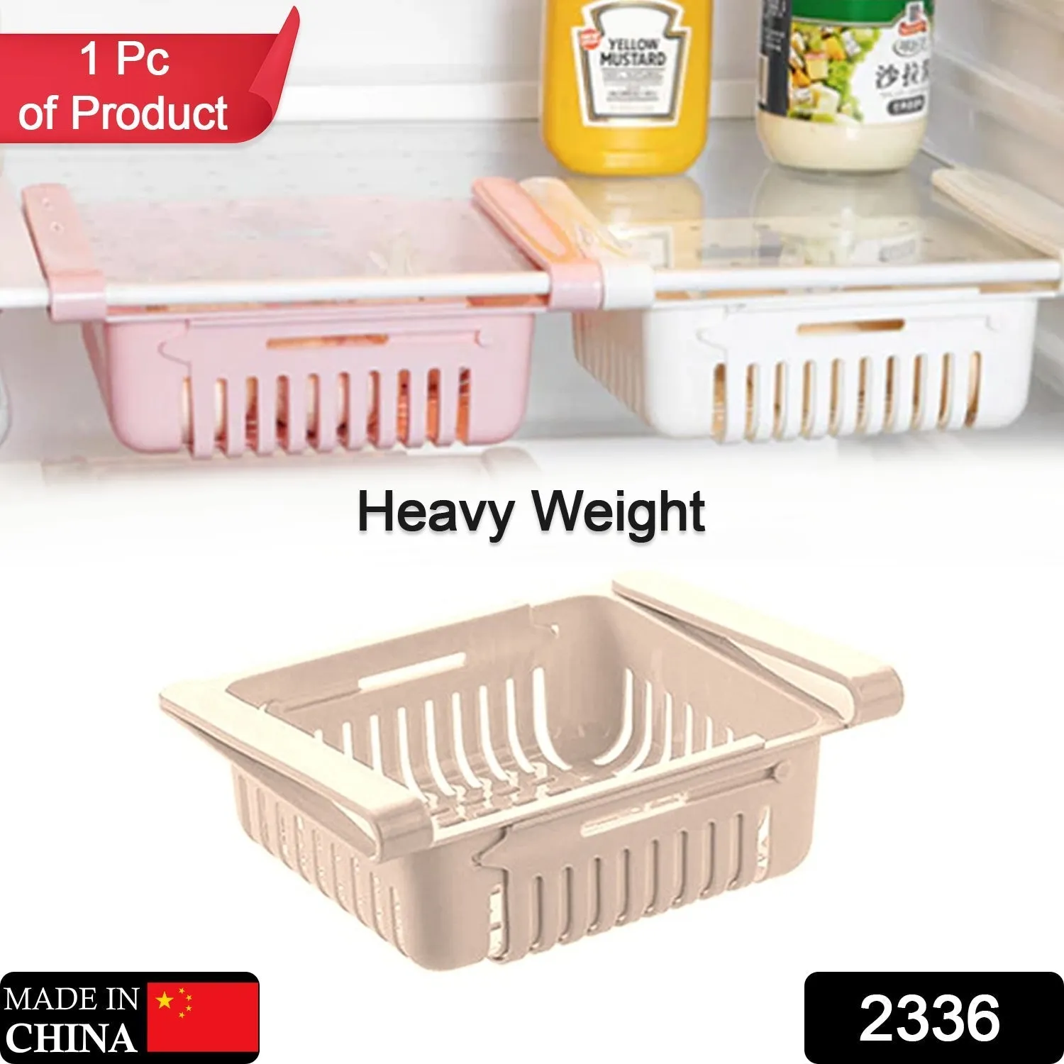 Expandable Adjustable Multipurpose Fridge Storage Basket ( 1 pcs )