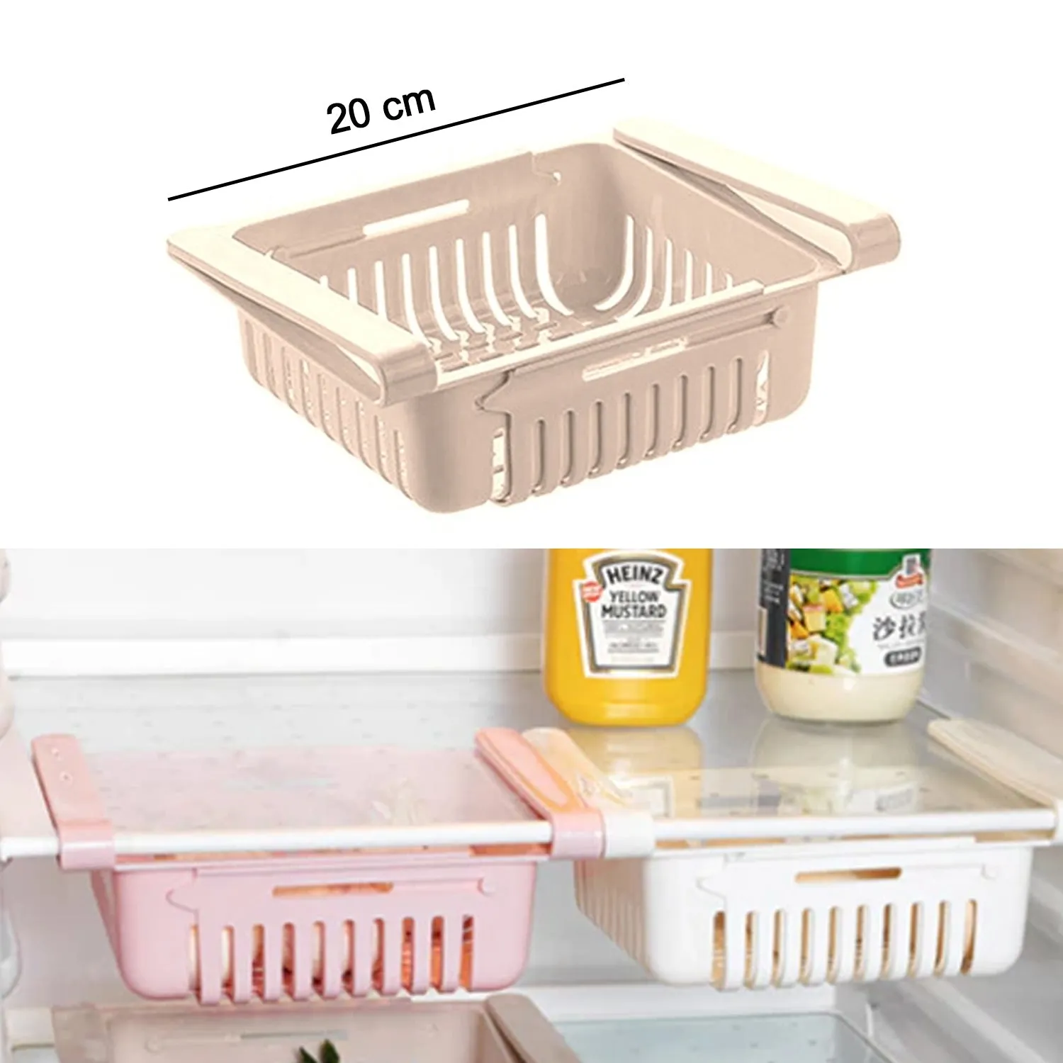 Expandable Adjustable Multipurpose Fridge Storage Basket ( 1 pcs )