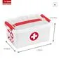 Compact 6L First Aid Storage Box with Tray - Durable White and Red Design