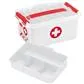 Compact 6L First Aid Storage Box with Tray - Durable White and Red Design