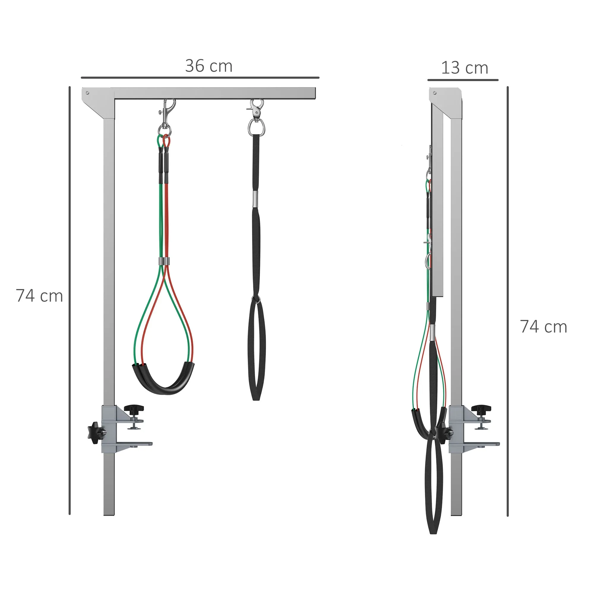 Foldable Pet Grooming Arm with Clamp, 29" Height Adjustable Dog Grooming Holder for Table with 2 Haunch Holders, Grooming Loop for Medium Dogs