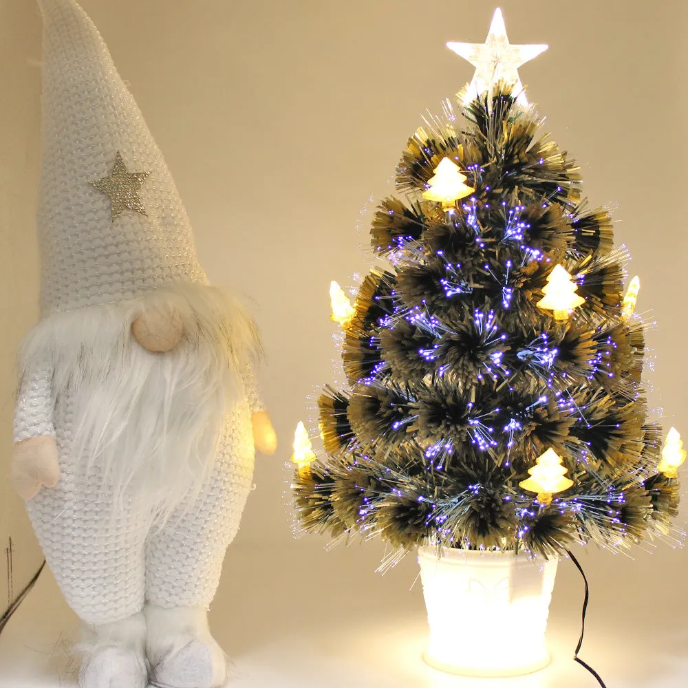 Golden-Tip 60CM Tabletop Christmas Tree in Pot Fibre Optic Steady Lights