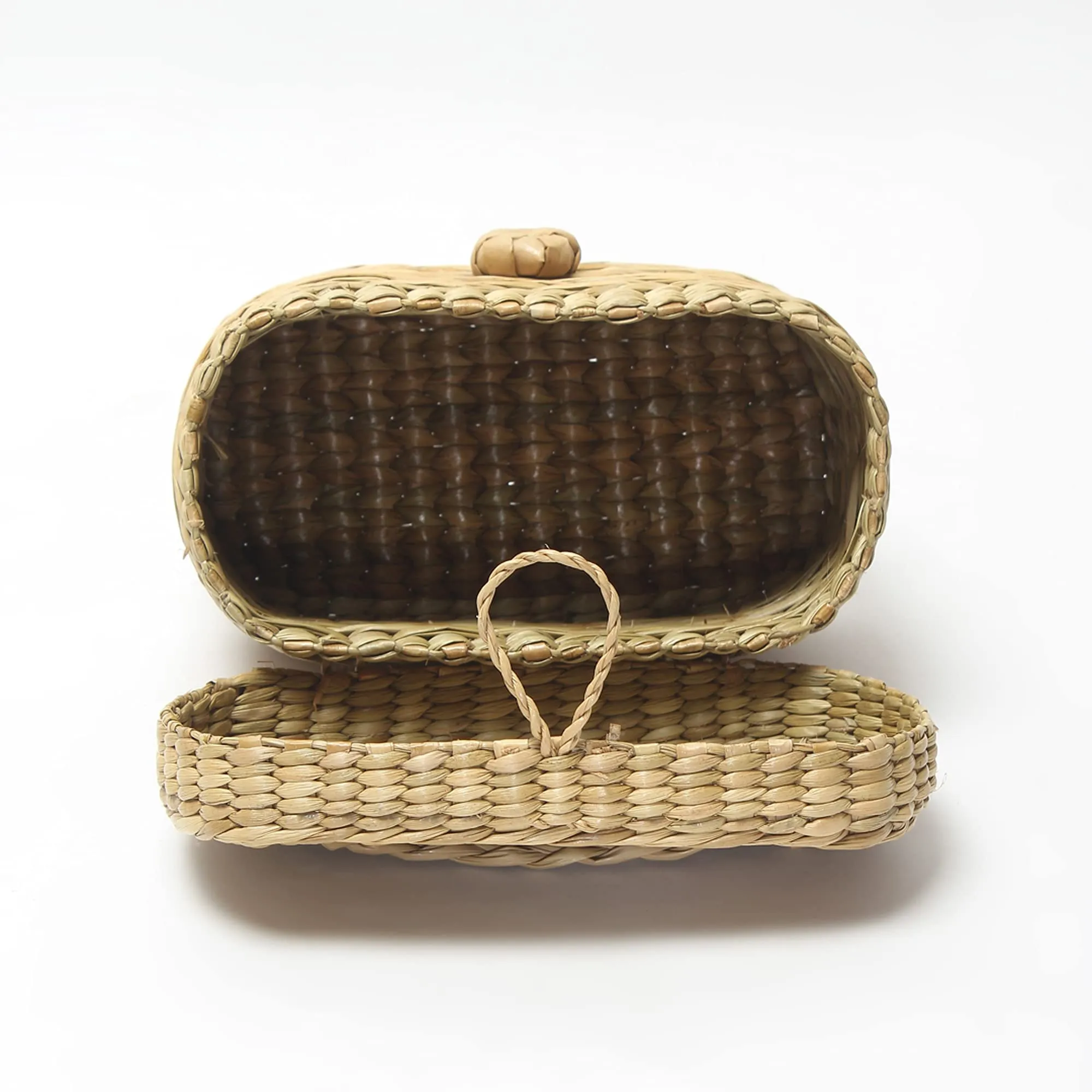 Habere India-All the Cultures Fabricating India Wicker Tissue Box | Basket with Lid | Storage Box with Lid | Seagrass Lid Box | Gift Hamper Box with Lid