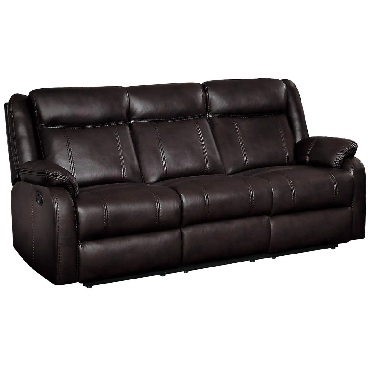 Homelegance Furniture Jude Double Glider Recliner Sofa in Brown 8201BRW-3