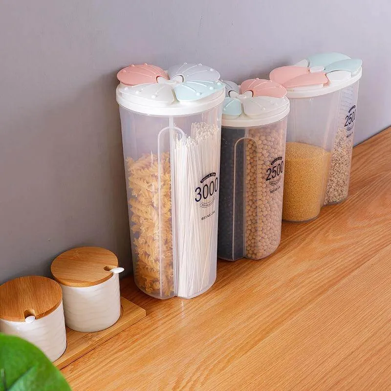 Kitchen Transparent Flower Sealed Storage Tank