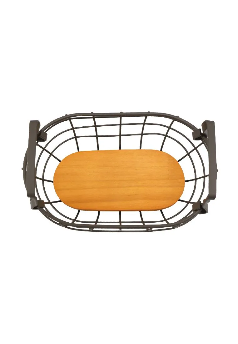 Landmark Receiving Oblong Basket with Rustic Handle 26 x 13 x 6cm