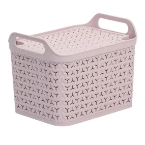 Large Handy Basket With Lid Blush Pink