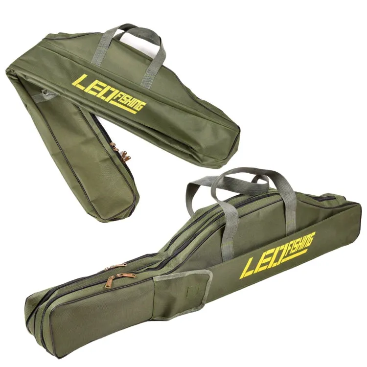 LEO 27746 Folding Fishing Rod Bag Long Fishing Gear Soft Bag, Length: 1.5m Army Green