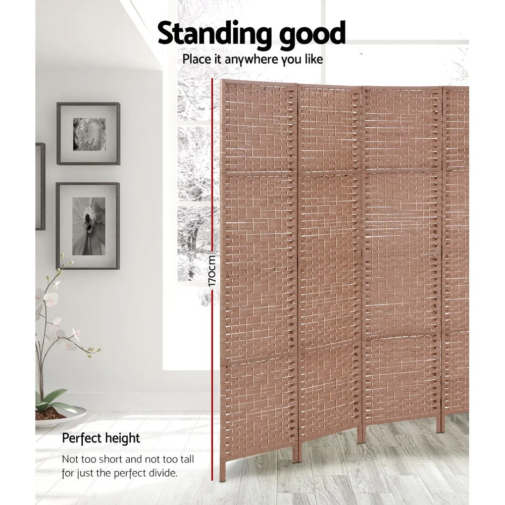 Non-toxic 8 Panel Room Divider, Hand-woven Rattan - Artiss