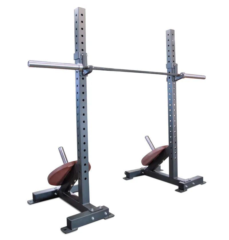 Heavy Duty Adjustable Squat Stands PL7358 - High Durability Gym Equipment for Weightlifting and Powerlifting